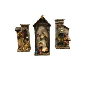 Tii Collections 3 Piece Resin Nativity Handcrafted. Christmas Religious Display